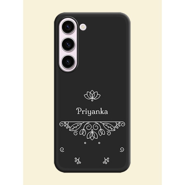 Lotus Garden Custom Text On Space Black Personalized Soft Matte Phone Covers -Samsung Galaxy S23 Plus 5G