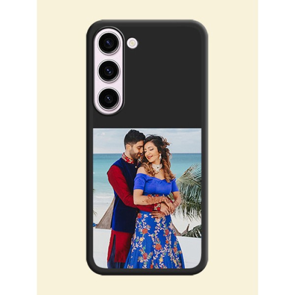 Image Upload With Space Black Color On Custom Soft Matte Mobile Back Cover - Samsung Galaxy S23 Plus 5G