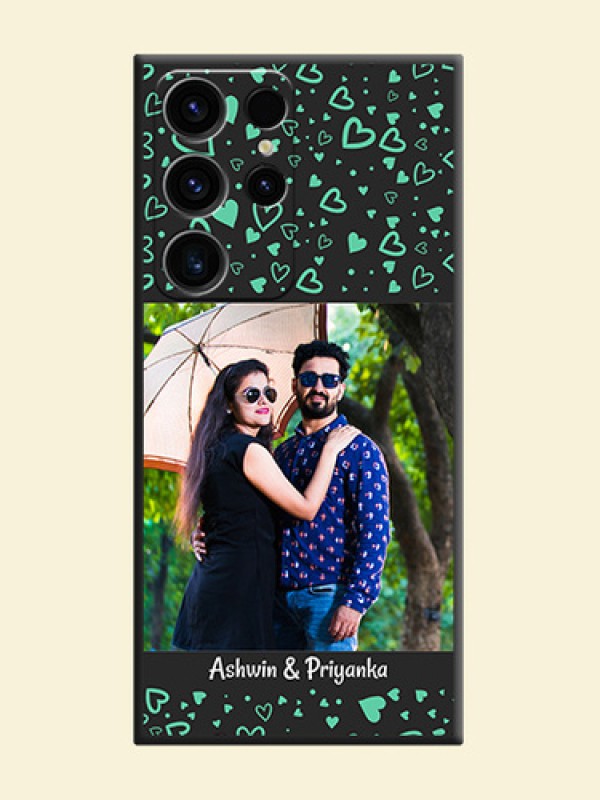 Sea Green Indefinite Love Pattern on Photo on Space Black Soft Matte Mobile Cover - Samsung Galaxy S23 Ultra 5G