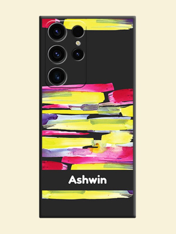 Brush Coloured on Space Black Personalized Soft Matte Phone Covers - Samsung Galaxy S23 Ultra 5G