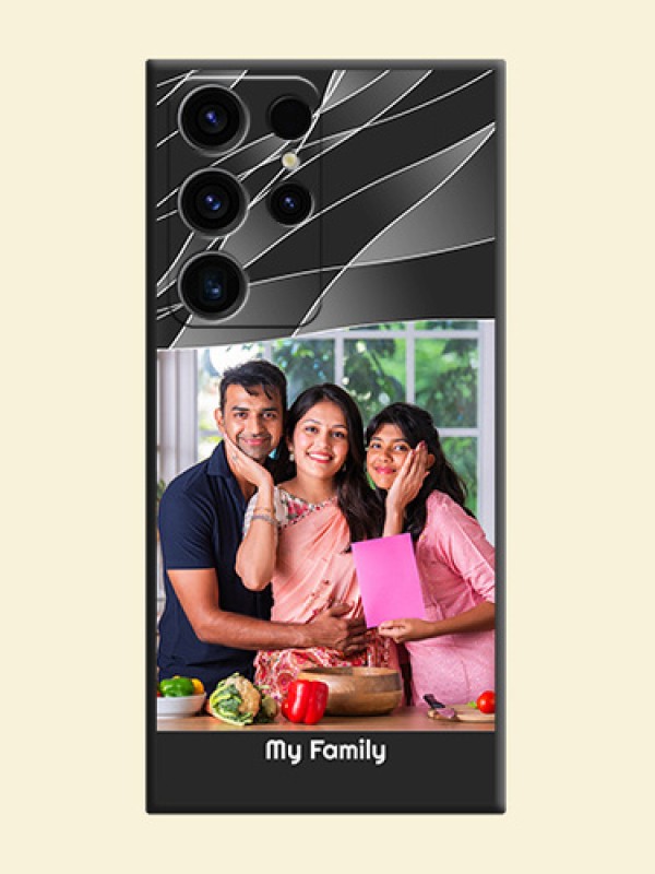 Mixed Wave Lines on Photo on Space Black Soft Matte Mobile Cover - Samsung Galaxy S23 Ultra 5G