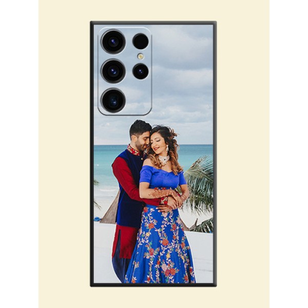 Full Single Pic Upload On Space Black Personalized Soft Matte Phone Covers -Samsung Galaxy S23 Ultra 5G