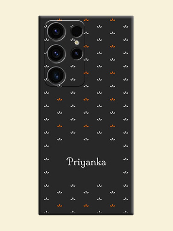 Simple Pattern With Custom Text On Space Black Personalized Soft Matte Phone Covers -Samsung Galaxy S23 Ultra 5G