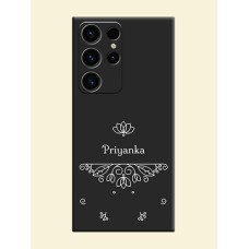 Lotus Garden Custom Text On Space Black Personalized Soft Matte Phone Covers -Samsung Galaxy S23 Ultra 5G
