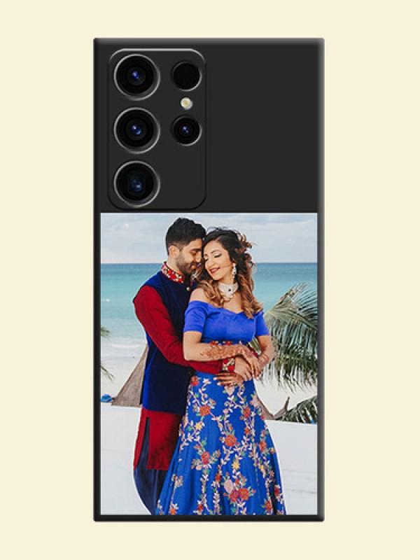 Image Upload With Space Black Color On Custom Soft Matte Mobile Back Cover - Samsung Galaxy S23 Ultra 5G