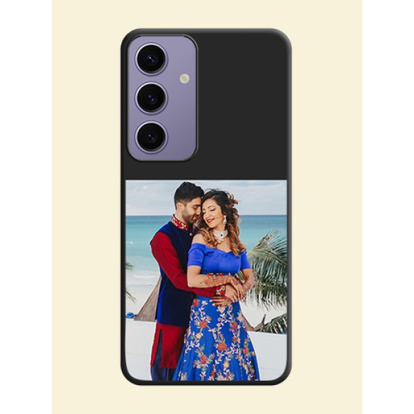 Image Upload With Space Black Color On Custom Soft Matte Mobile Back Cover - Samsung Galaxy S24 5G