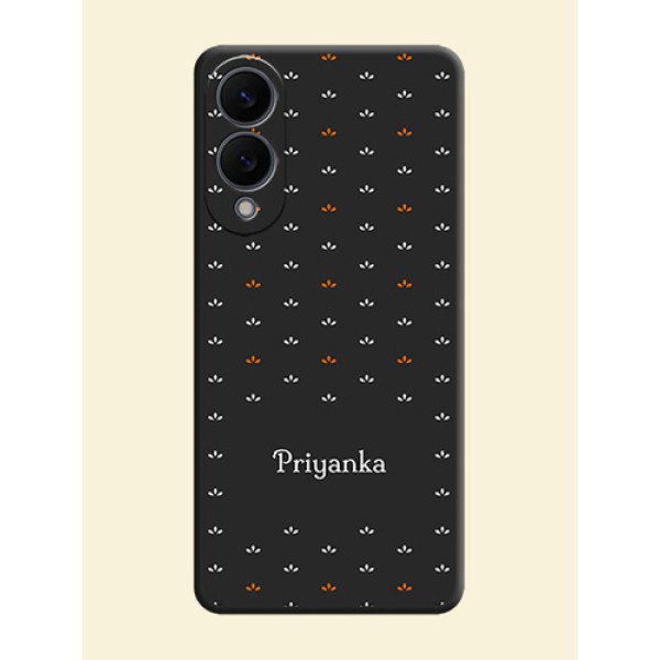 Simple Pattern With Custom Text On Space Black Custom Soft Matte Mobile Back Cover - Samsung Galaxy S25 Edge 5G
