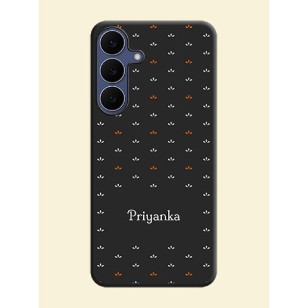 Simple Pattern With Custom Text On Space Black Custom Soft Matte Mobile Back Cover - Samsung Galaxy S25 FE 5G