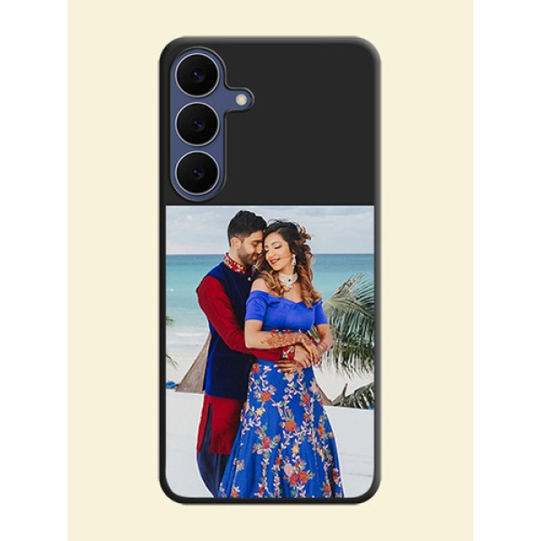 Image Upload With Space Black Color On Custom Soft Matte Mobile Back Cover - Samsung Galaxy S25 FE 5G