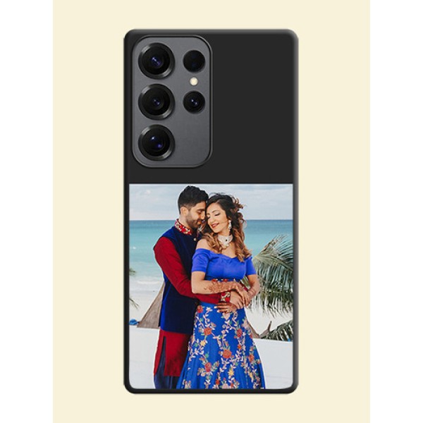 Image Upload With Space Black Color On Custom Soft Matte Mobile Back Cover - Samsung Galaxy S25 Ultra 5G