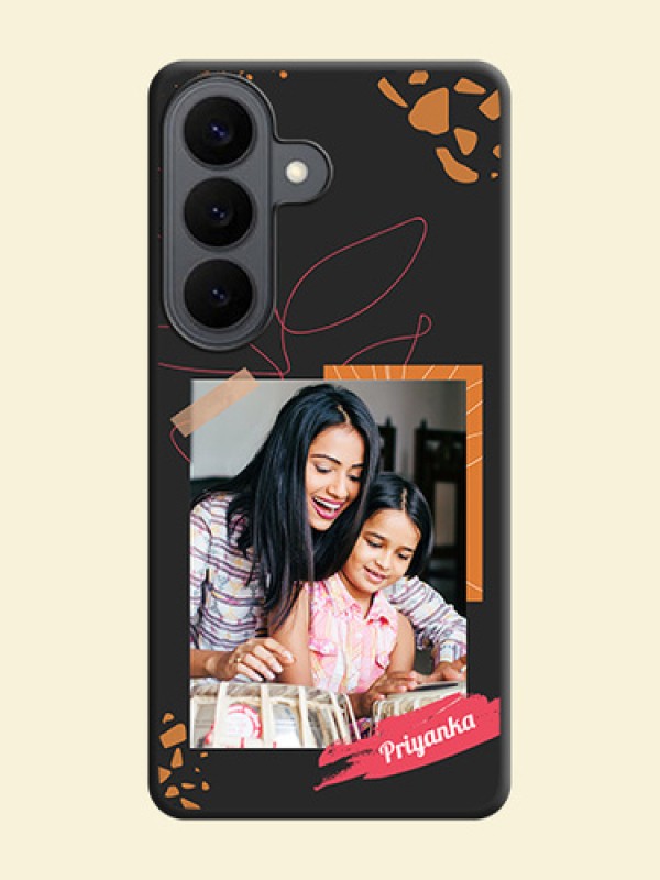 Orange Photo Frame On Space Black Custom Soft Matte Mobile Back Cover - Samsung Galaxy S26 5G