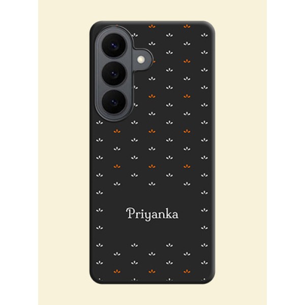 Simple Pattern With Custom Text On Space Black Custom Soft Matte Mobile Back Cover - Samsung Galaxy S26 5G
