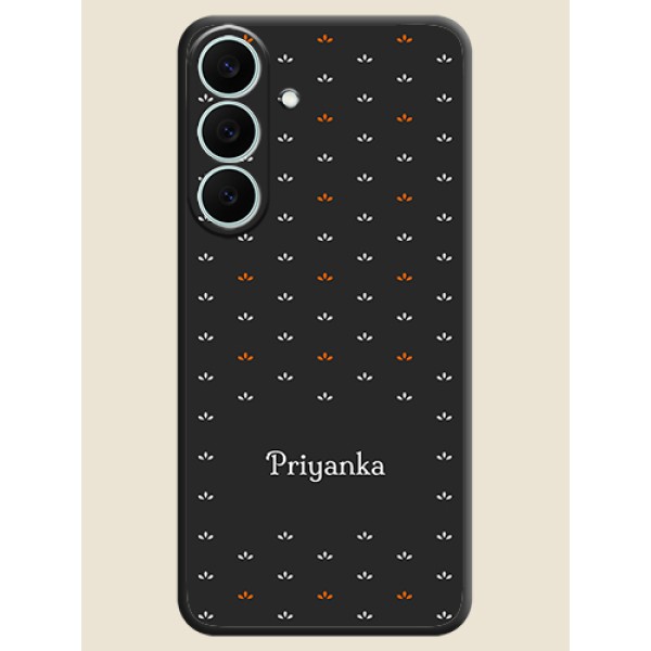 Simple Pattern With Custom Text On Space Black Custom Soft Matte Mobile Back Cover - Samsung Galaxy S26 FE 5G