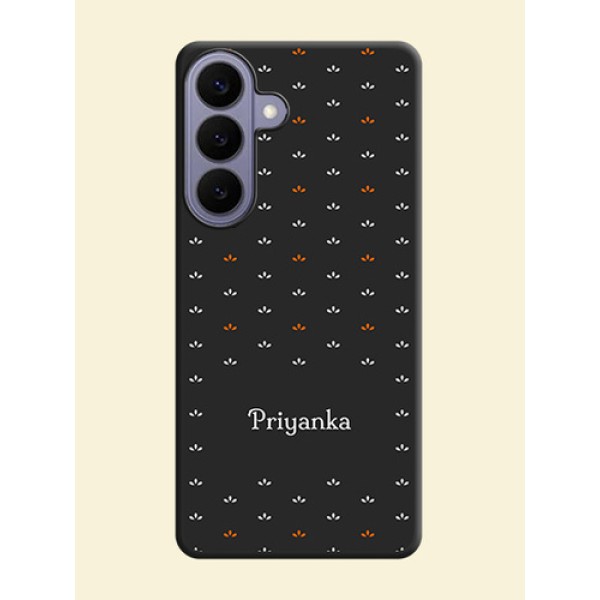 Simple Pattern With Custom Text On Space Black Custom Soft Matte Mobile Back Cover - Samsung Galaxy S26 Plus 5G