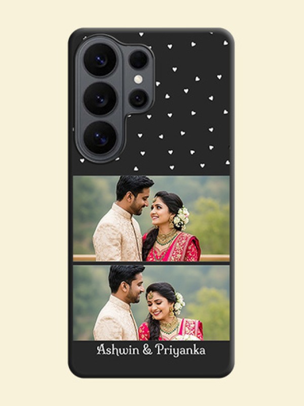 Miniature Love Symbols with Name On Space Black Custom Soft Matte Mobile Back Cover - Samsung Galaxy S26 Ultra 5G