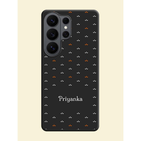 Simple Pattern With Custom Text On Space Black Custom Soft Matte Mobile Back Cover - Samsung Galaxy S26 Ultra 5G