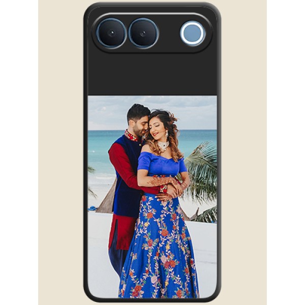 Image Upload With Space Black Color On Custom Soft Matte Mobile Back Cover - Vivo S2 5G