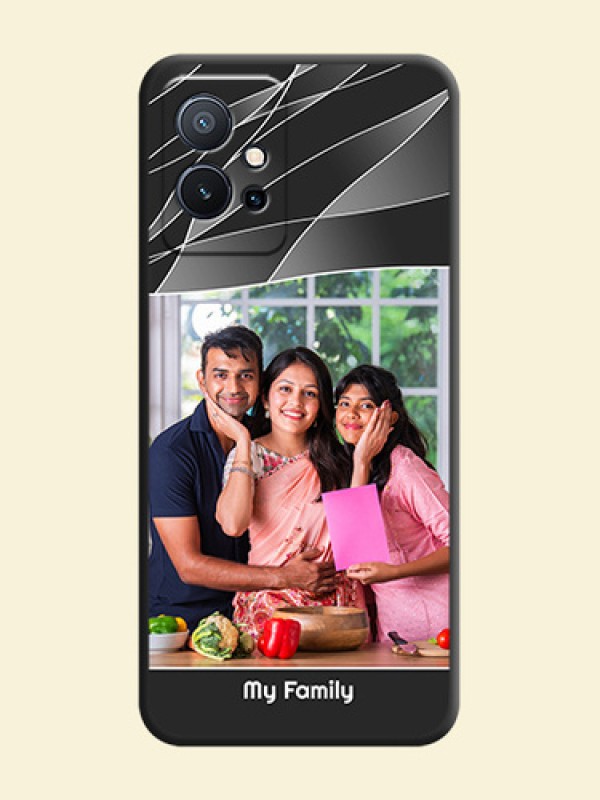 Mixed Wave Lines on Photo on Space Black Soft Matte Mobile Cover - Vivo T1 5G
