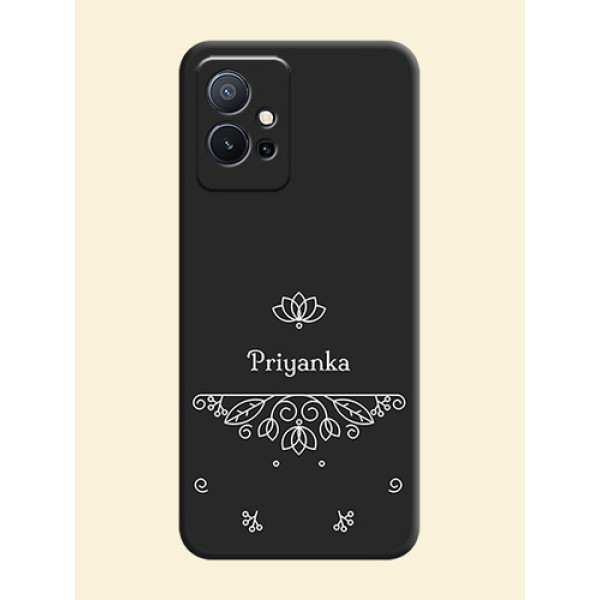 Lotus Garden Custom Text On Space Black Personalized Soft Matte Phone Covers -Vivo T1 5G
