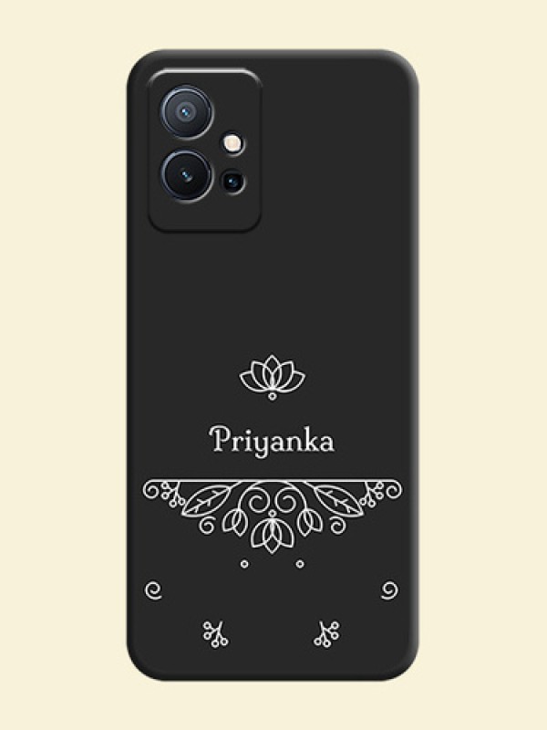 Lotus Garden Custom Text On Space Black Personalized Soft Matte Phone Covers -Vivo T1 5G