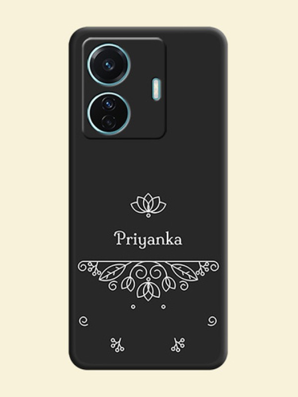 Lotus Garden Custom Text On Space Black Personalized Soft Matte Phone Covers -Vivo T1 Pro 5G