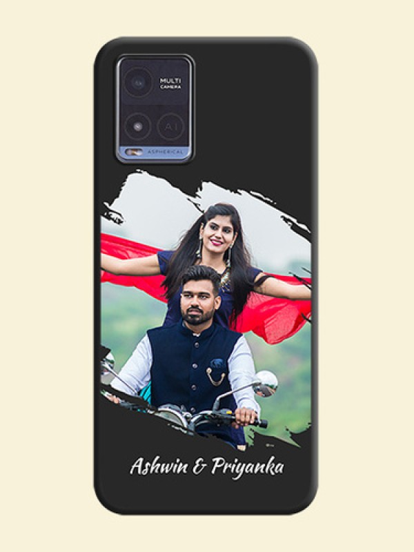 Grunge Brush Strokes on Photo on Space Black Soft Matte Back Cover - Vivo T1x