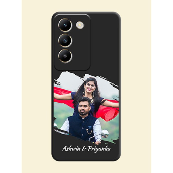 Grunge Brush Strokes - Photo on Space Black Soft Matte Back Cover - Vivo T3 5G