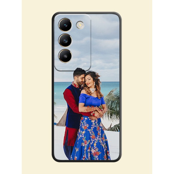 Full Single Pic Upload On Space Black Personalized Soft Matte Phone Covers - Vivo T3 5G Full Single Pic Upload On Space Black Personalized Soft Matte Phone Covers - Vivo T3 5G