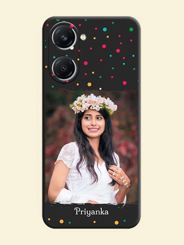 Multicolor Dotted Pattern with Text On Space Black Custom Soft Matte Mobile Back Cover - Vivo T3 Lite 5G
