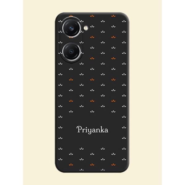 Simple Pattern With Custom Text On Space Black Custom Soft Matte Mobile Back Cover - Vivo T3 Lite 5G