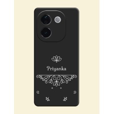 Lotus Garden Custom Text On Space Black Custom Soft Matte Mobile Back Cover - Vivo T3 Pro 5G