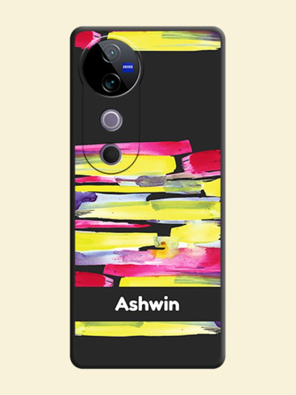 Brush Coloured On Space Black Custom Soft Matte Mobile Back Cover - Vivo T3 Ultra