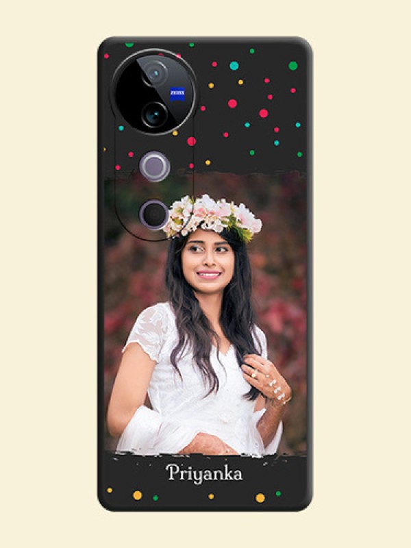 Multicolor Dotted Pattern with Text On Space Black Custom Soft Matte Mobile Back Cover - Vivo T3 Ultra