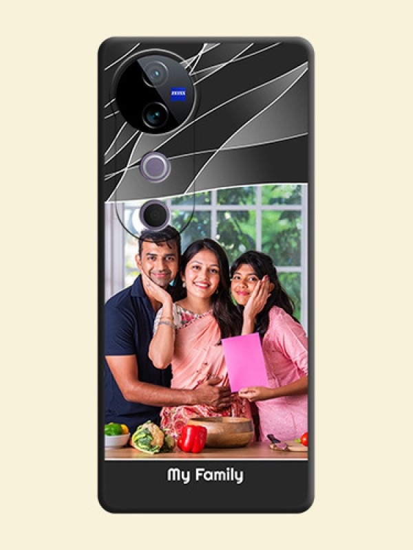 Mixed Wave Lines on Photo On Space Black Custom Soft Matte Mobile Back Cover - Vivo T3 Ultra