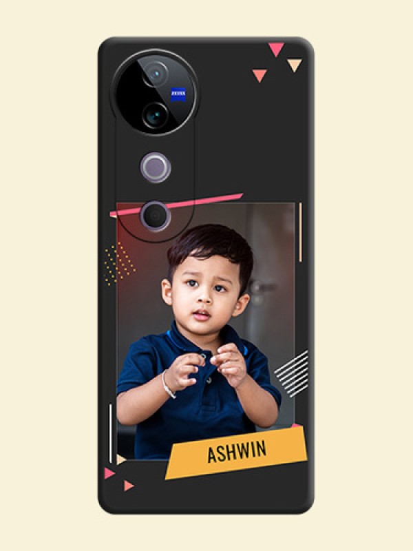 Photo Frame with Triangle Small Dots on Photo On Space Black Custom Soft Matte Mobile Back Cover - Vivo T3 Ultra