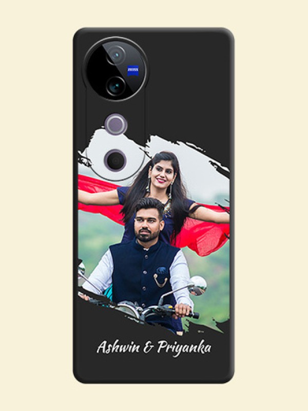 Grunge Brush Strokes on Photo On Space Black Custom Soft Matte Mobile Back Cover - Vivo T3 Ultra