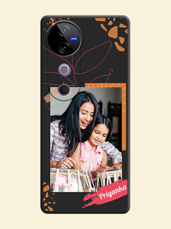Orange Photo Frame On Space Black Custom Soft Matte Mobile Back Cover - Vivo T3 Ultra