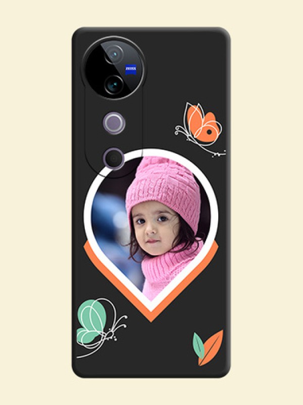 Upload Pic With Simple Butterly Design On Space Black Custom Soft Matte Mobile Back Cover - Vivo T3 Ultra