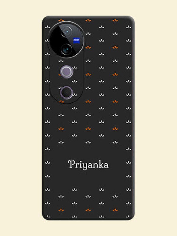 Simple Pattern With Custom Text On Space Black Custom Soft Matte Mobile Back Cover - Vivo T3 Ultra