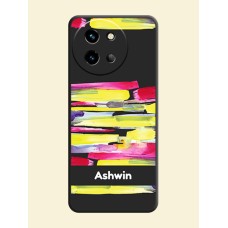 Brush Coloured On Space Black Custom Soft Matte Mobile Back Cover - Vivo T3X 5G