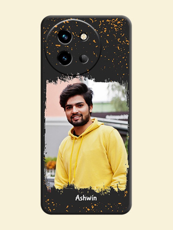 Spray Free Design on Photo On Space Black Custom Soft Matte Mobile Back Cover - Vivo T3X 5G