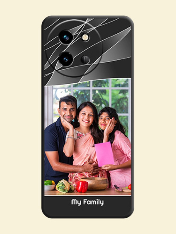 Mixed Wave Lines on Photo On Space Black Custom Soft Matte Mobile Back Cover - Vivo T3X 5G