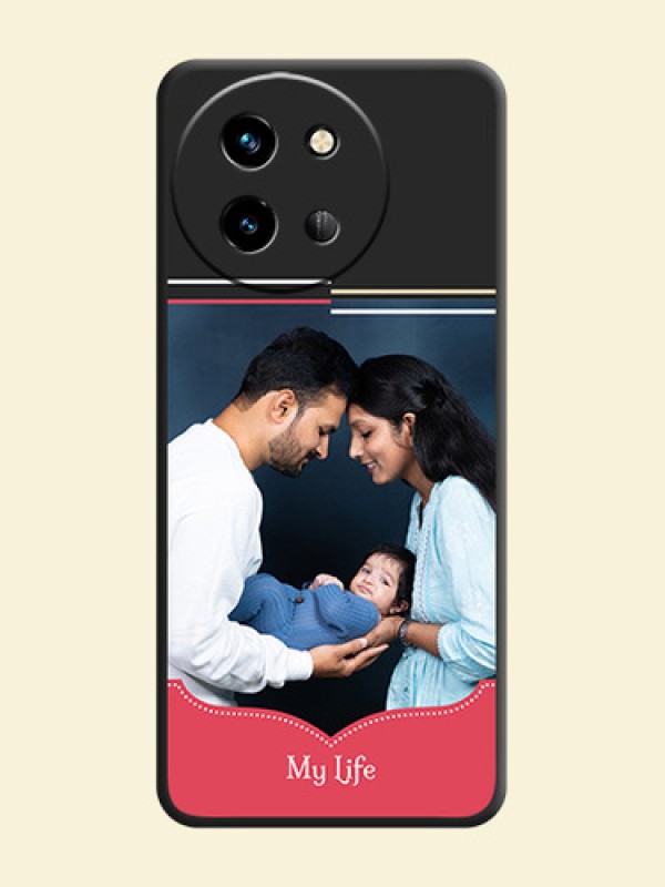 Classic Plain Design with Name On Space Black Custom Soft Matte Mobile Back Cover - Vivo T3X 5G