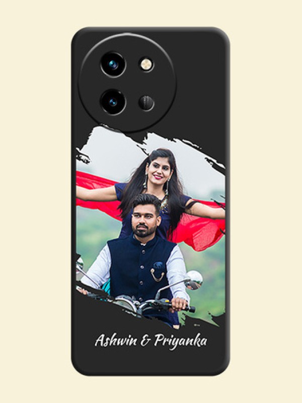 Grunge Brush Strokes on Photo On Space Black Custom Soft Matte Mobile Back Cover - Vivo T3X 5G