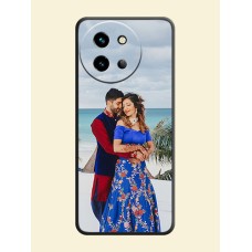 Full Single Pic Upload On Space Black Custom Soft Matte Mobile Back Cover - Vivo T3X 5G