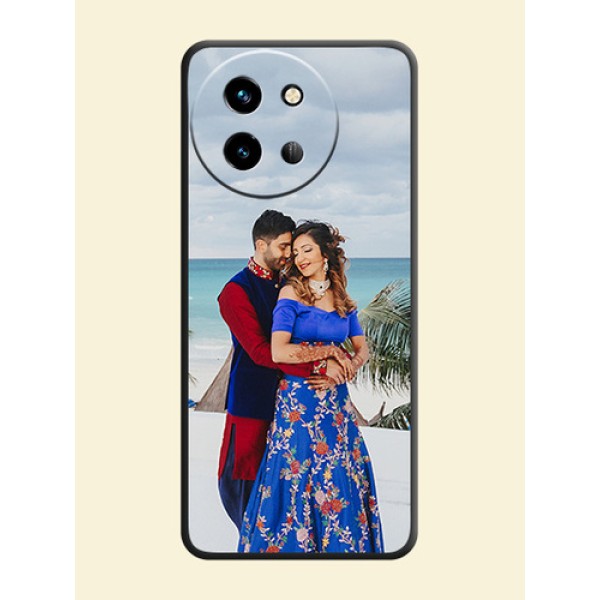 Full Single Pic Upload On Space Black Custom Soft Matte Mobile Back Cover - Vivo T3X 5G Full Single Pic Upload On Space Black Custom Soft Matte Mobile Back Cover - Vivo T3X 5G