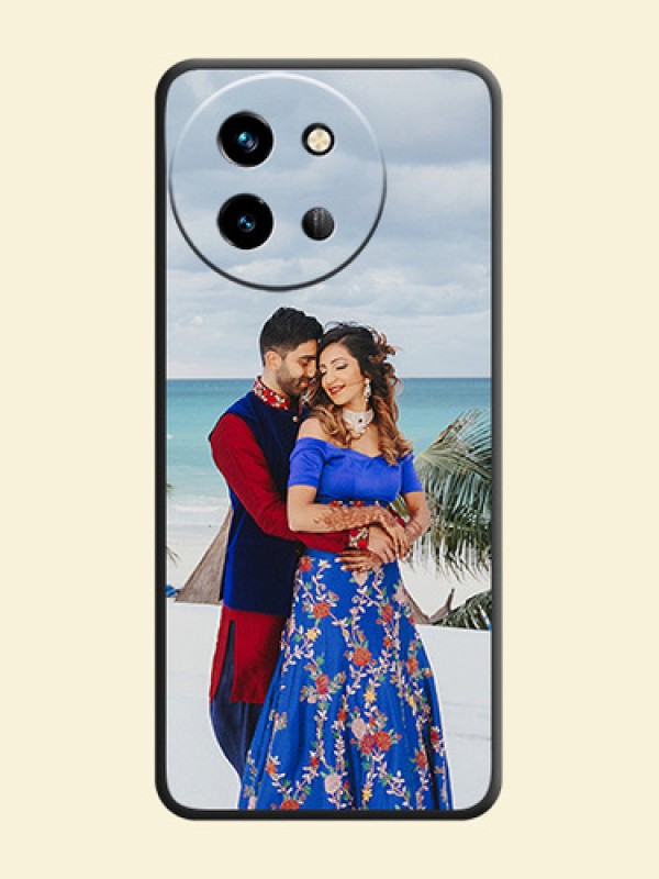 Full Single Pic Upload On Space Black Custom Soft Matte Mobile Back Cover - Vivo T3X 5G