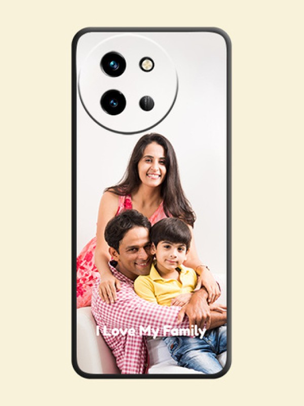Full Single Pic Upload With Text On Space Black Custom Soft Matte Mobile Back Cover - Vivo T3X 5G