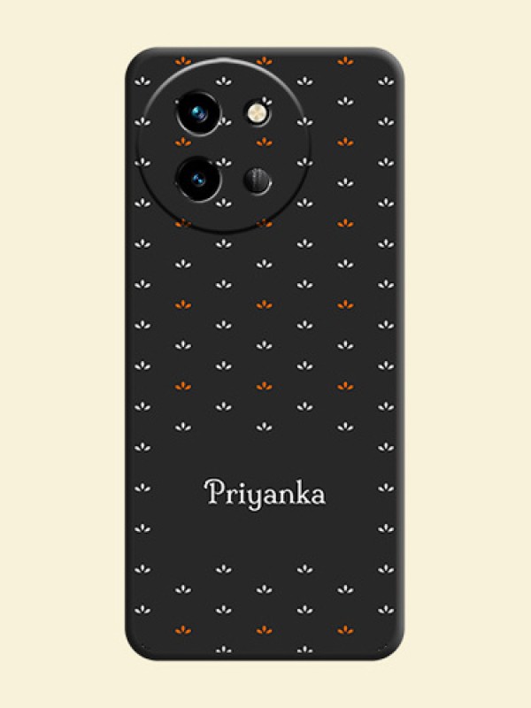 Simple Pattern With Custom Text On Space Black Custom Soft Matte Mobile Back Cover - Vivo T3X 5G