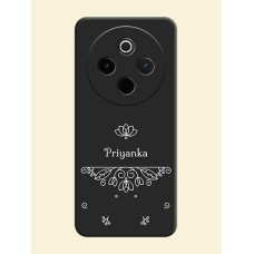 Lotus Garden Custom Text On Space Black Custom Soft Matte Mobile Back Cover - Vivo T4 5G